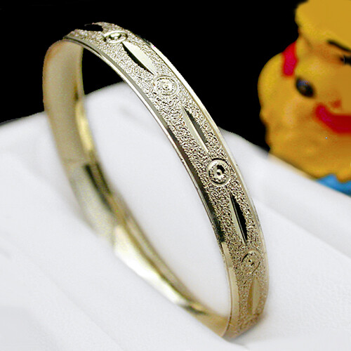 KIDS | BABY 6mm 14k EP Diamond Cut BANGLE ~SZ 1 | 0-9 Month + LIFETIME GUARANTEE