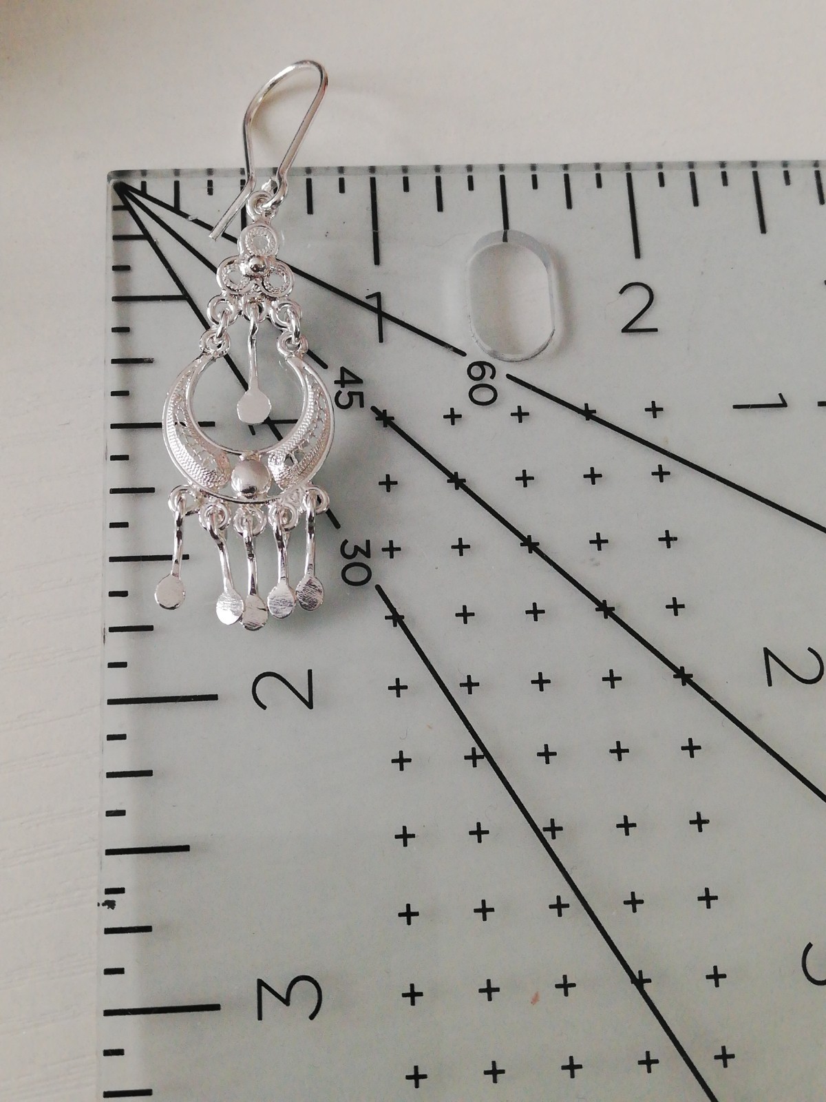 . 970 Solid Silver Women’s CANDONGA Filigree Drop Earings New.
