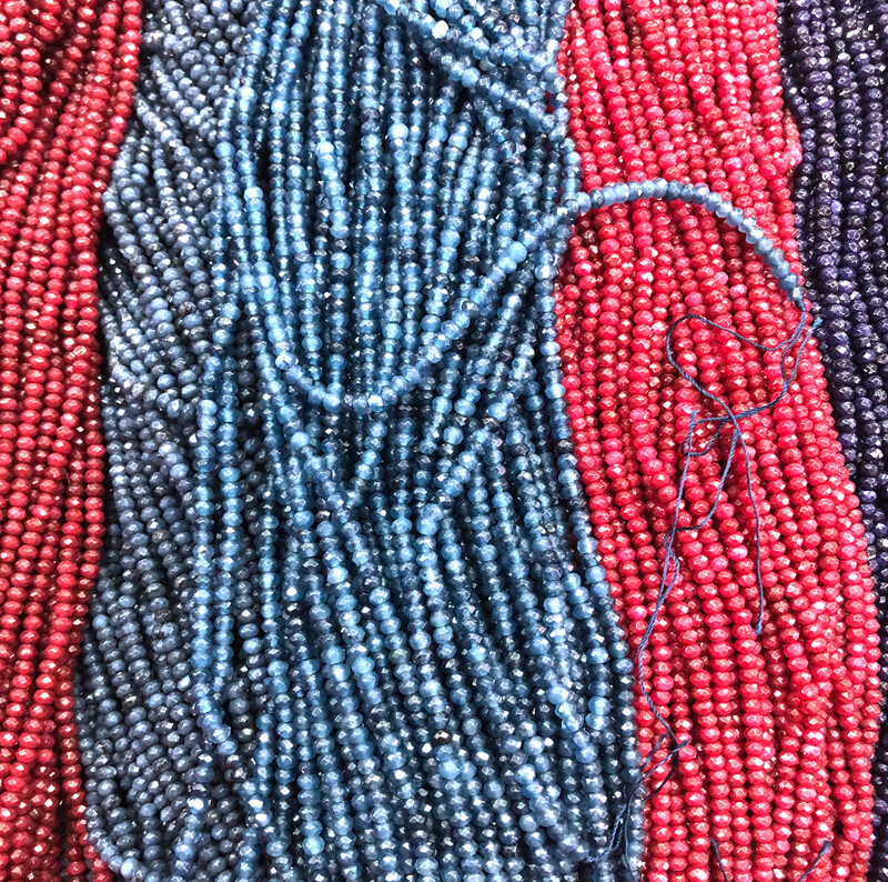 LOT 5pcs 2x4mm Faceted abacus Jade Roundelle Gemstone Loose Beads 14″