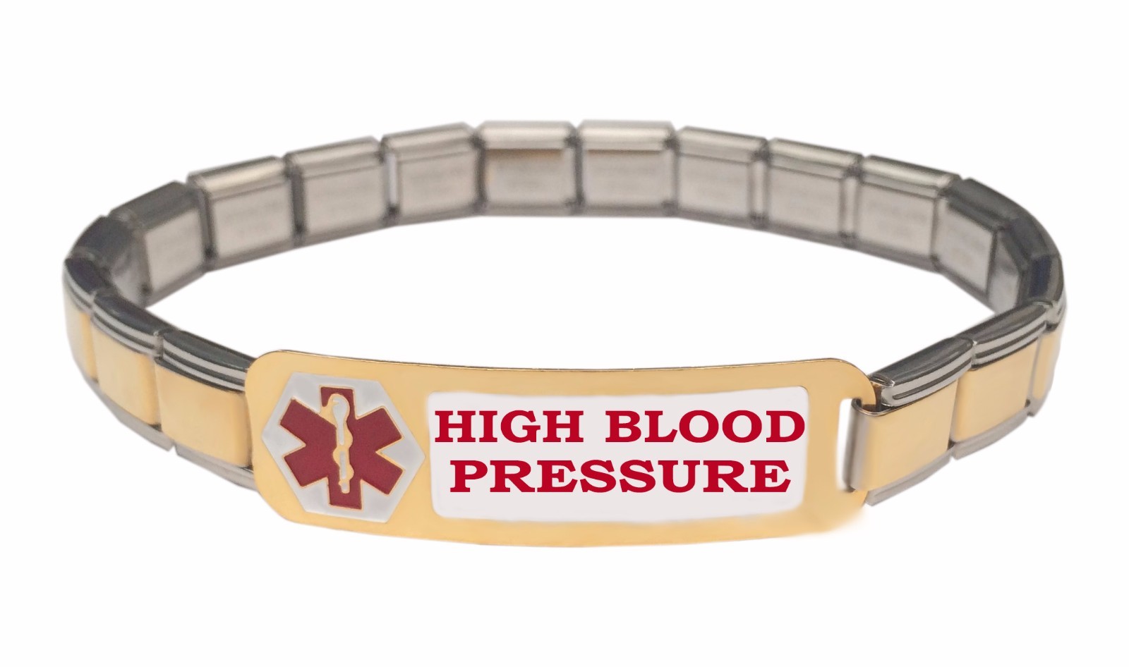9mm Italian Charm High Blood Pressure Medical Alert Starter Bracelet S Steel