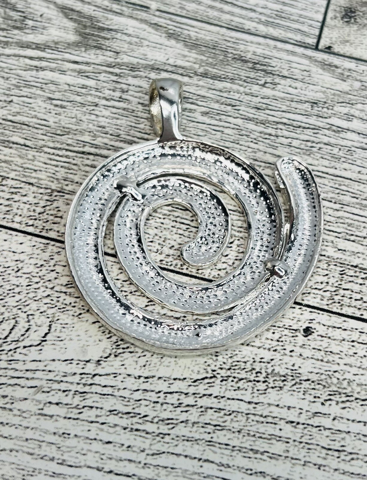 Silver Tone Large Circle Pendant Only