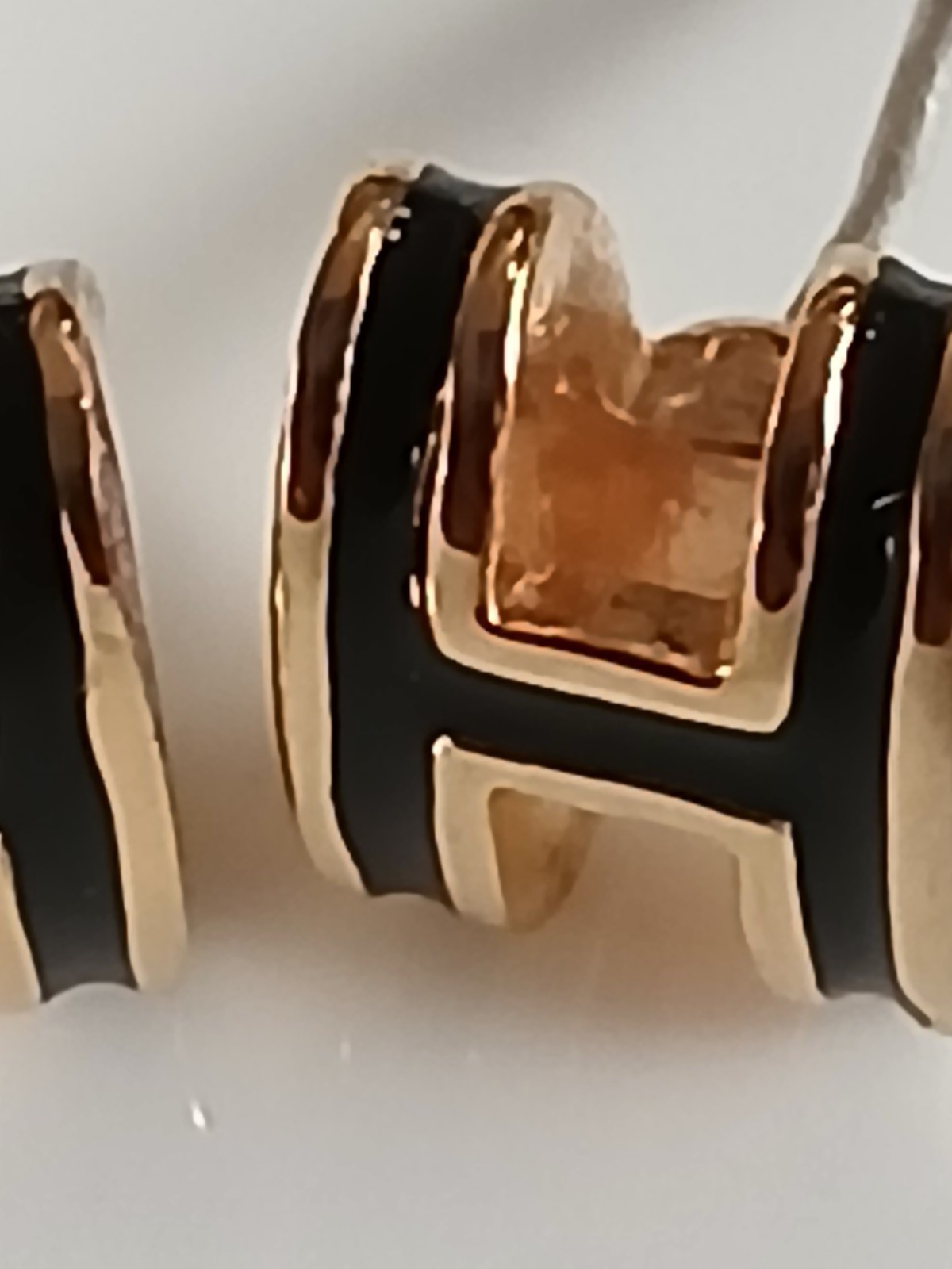 Mini Pop H Enamel Gold Plated Stud Earring