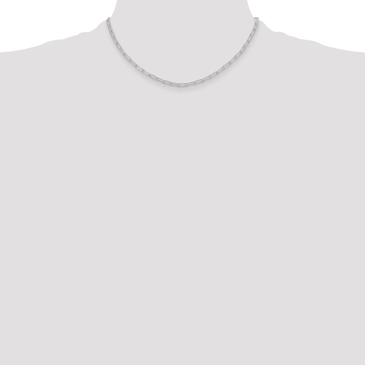 Sterling Silver Elongated Cable Chain 7″, 8″, 16″, 18″, 20″, 22″, 24″ Lengths