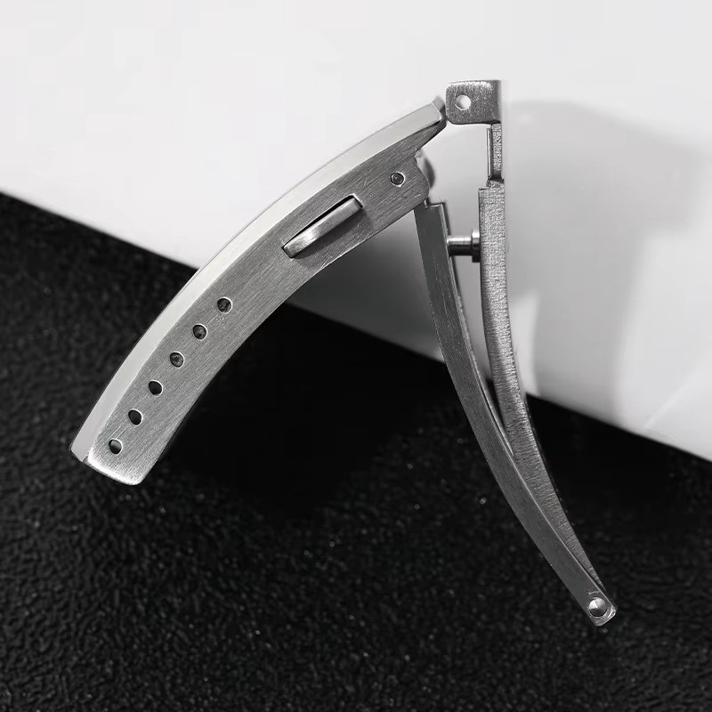 Watch Clasp 16mm 18mm 20mm 22mm Silver Folding Safety Milled Deployant Buckle