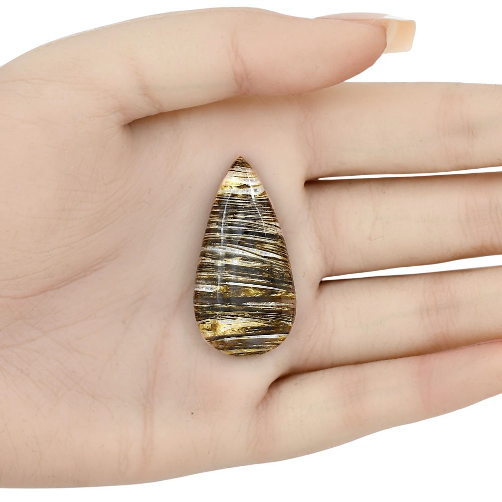 Natural Stick Agate 38.57×19.7×5.8 mm Pear Shape Polished Gemstone LS01204-16