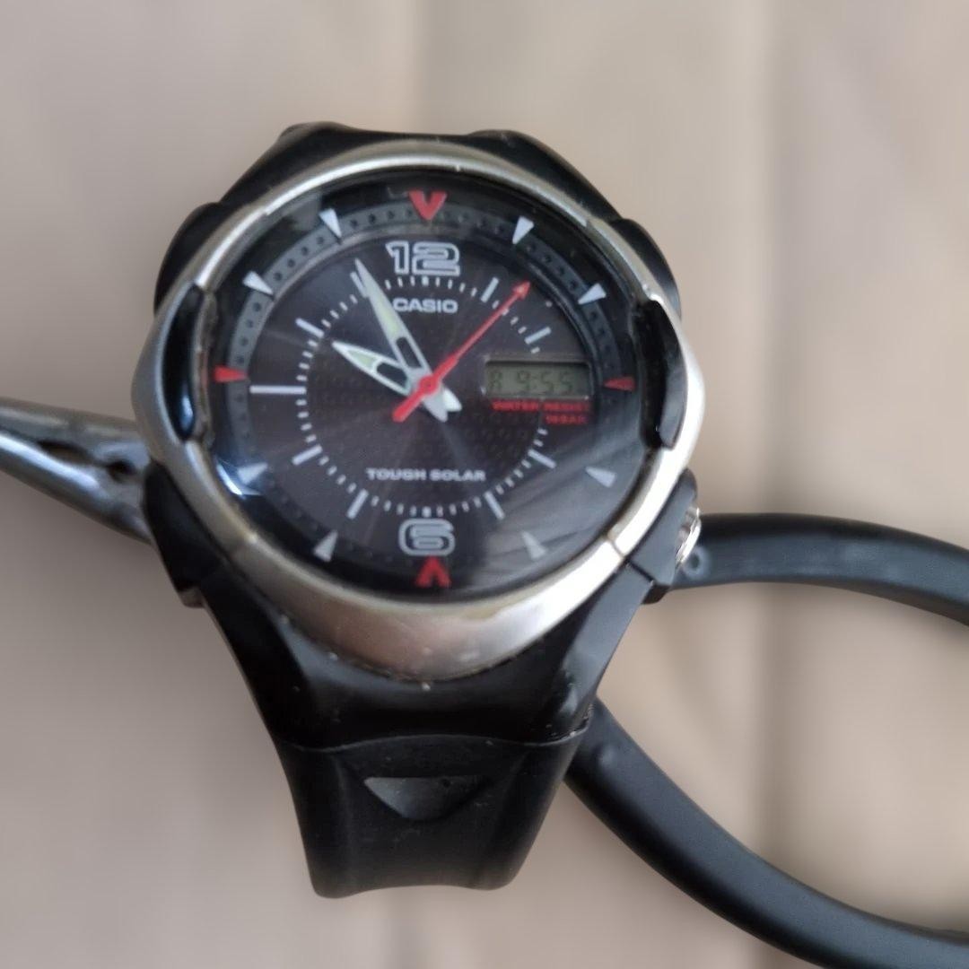 Working condition. CASIO Tough Solar watch, black.