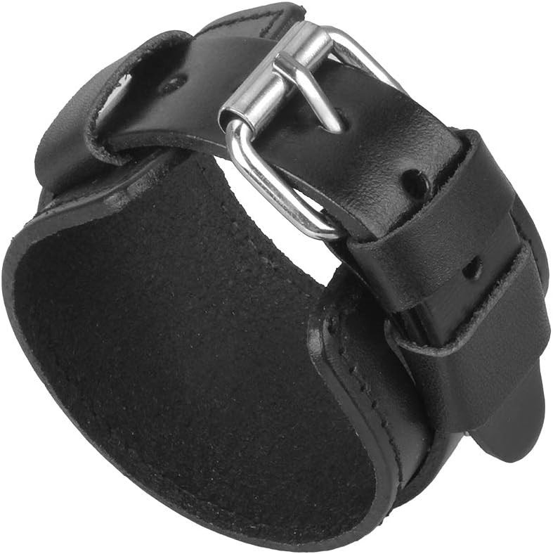 Rock-Inspired Leather Cuff Bracelet – Lightweight Adjustable Band for All Ages