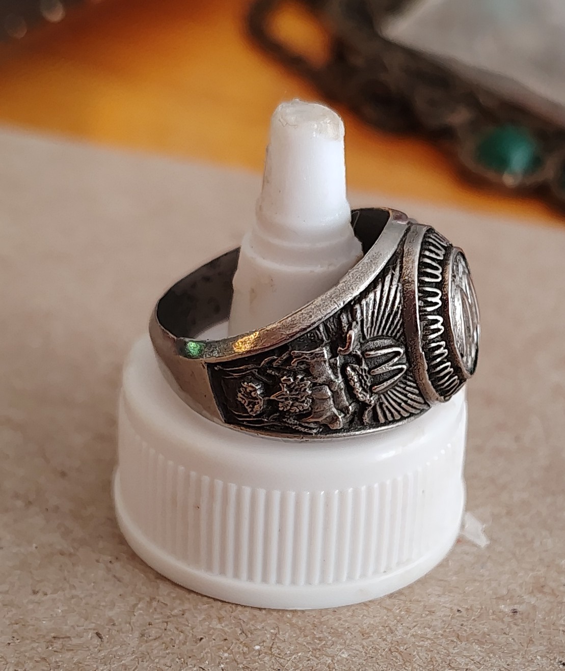 1970s McDonalds QSC Employee Service Award Stainless Steel Ring Size 7-