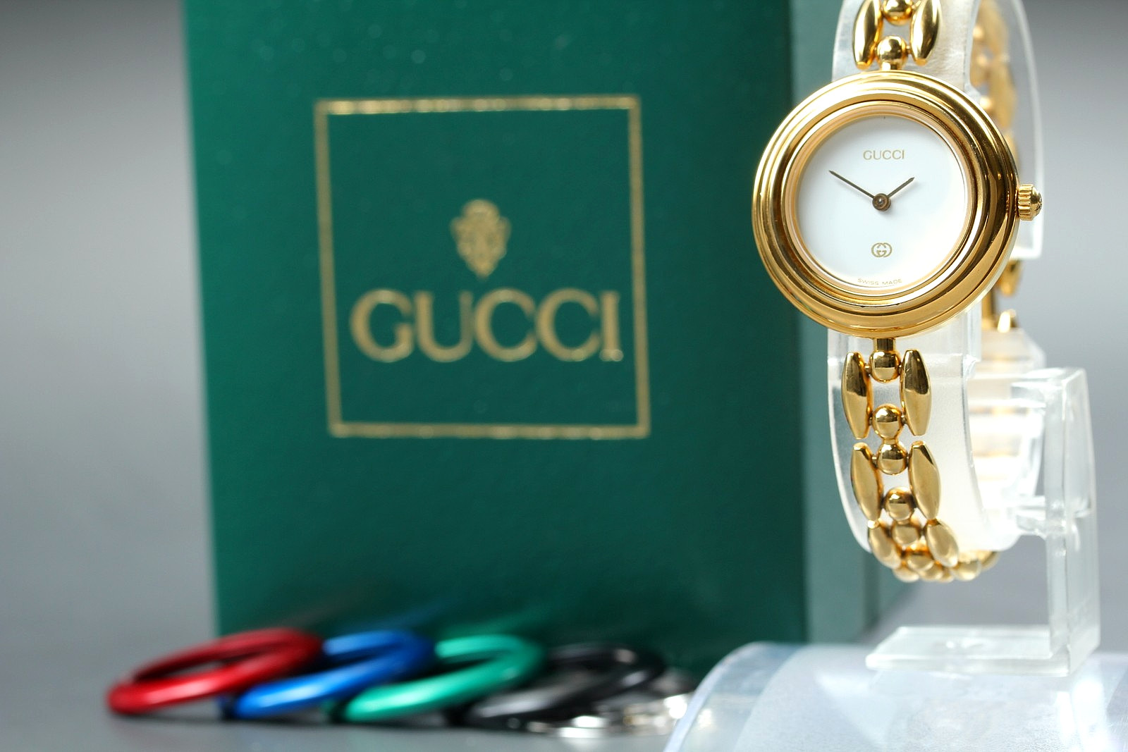 Full Set [Near MINT] GUCCI Change Bezel 11/12 6 Colors Gold Quartz Women’s Watch