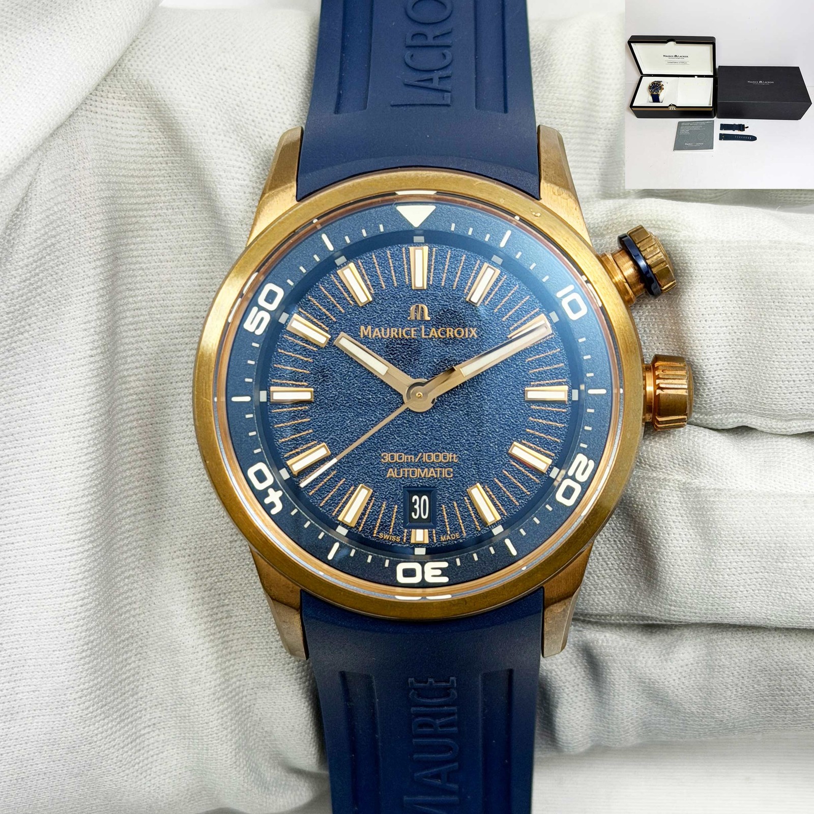 2023 Maurice Lacroix Pontos S Diver PT6248-BRZ0B-430-4 42MM Blue Bronze B/p