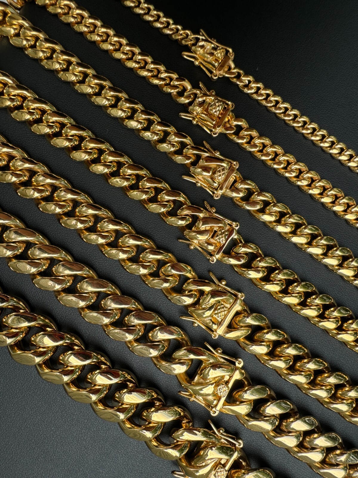 Miami Cuban Link Chain Necklace Bracelet 18k Gold Plated Stainless Steel 6-18mm