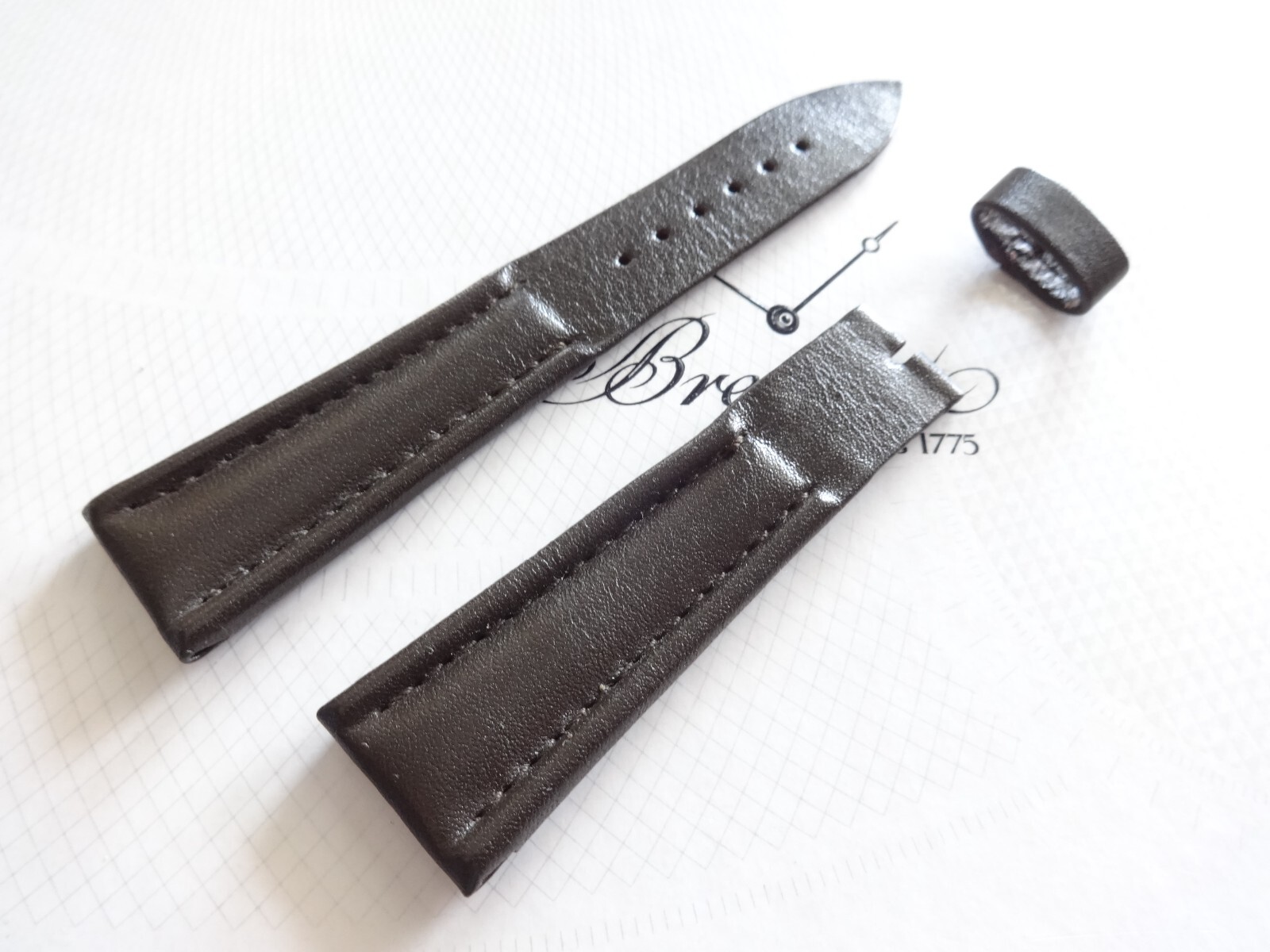 Breguet OEM Genuine Calf skin Leather strap Gray matt padded 21mm