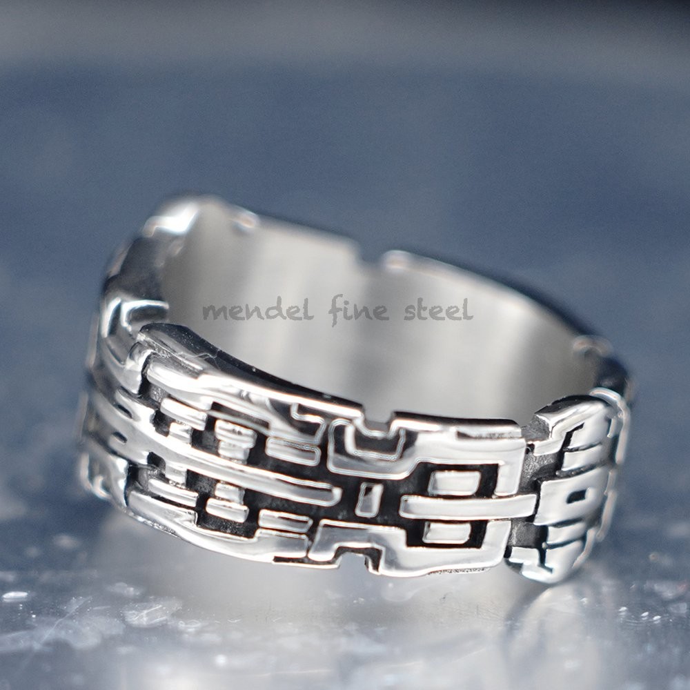 MENDEL Mens Stainless Steel Amethyst Ring For Men Size 7 8 9 10 11 12 13 14 15