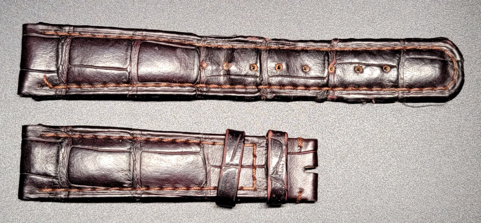 Authentic A. Lange & Sohne Brown Leather Watch Strap 19/16mm, 74+111mm OEM