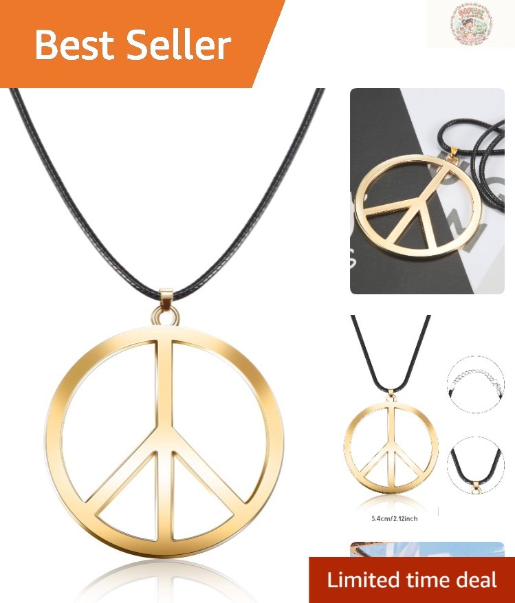 Lightweight Adjustable Peace Sign Necklace – Perfect for Retro Enthusiasts