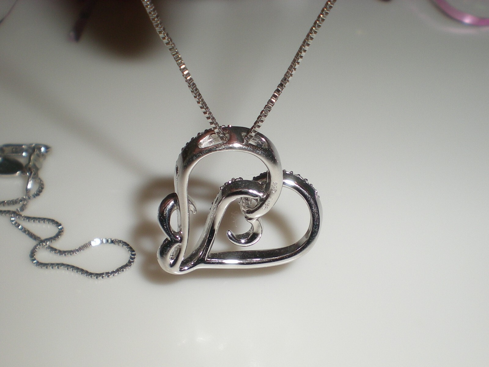 Jane Seymour Open Hearts SS Heart-Shape Diamond Accent Necklace 💎 KAY Jewelers
