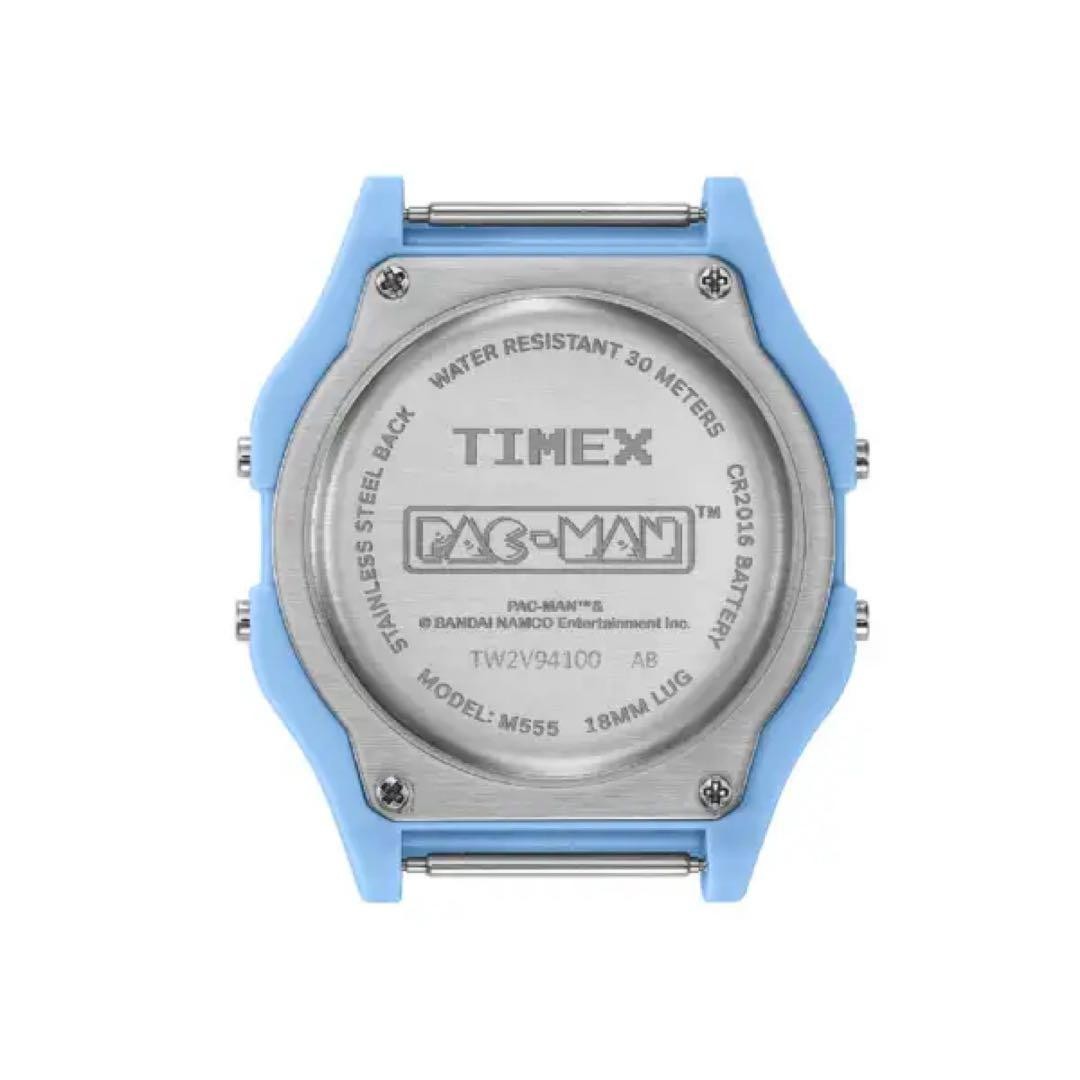 Timex Pac-Man Digital Watch Blue Quartz 3ATM Collab Inky Ghost Toy Pouch