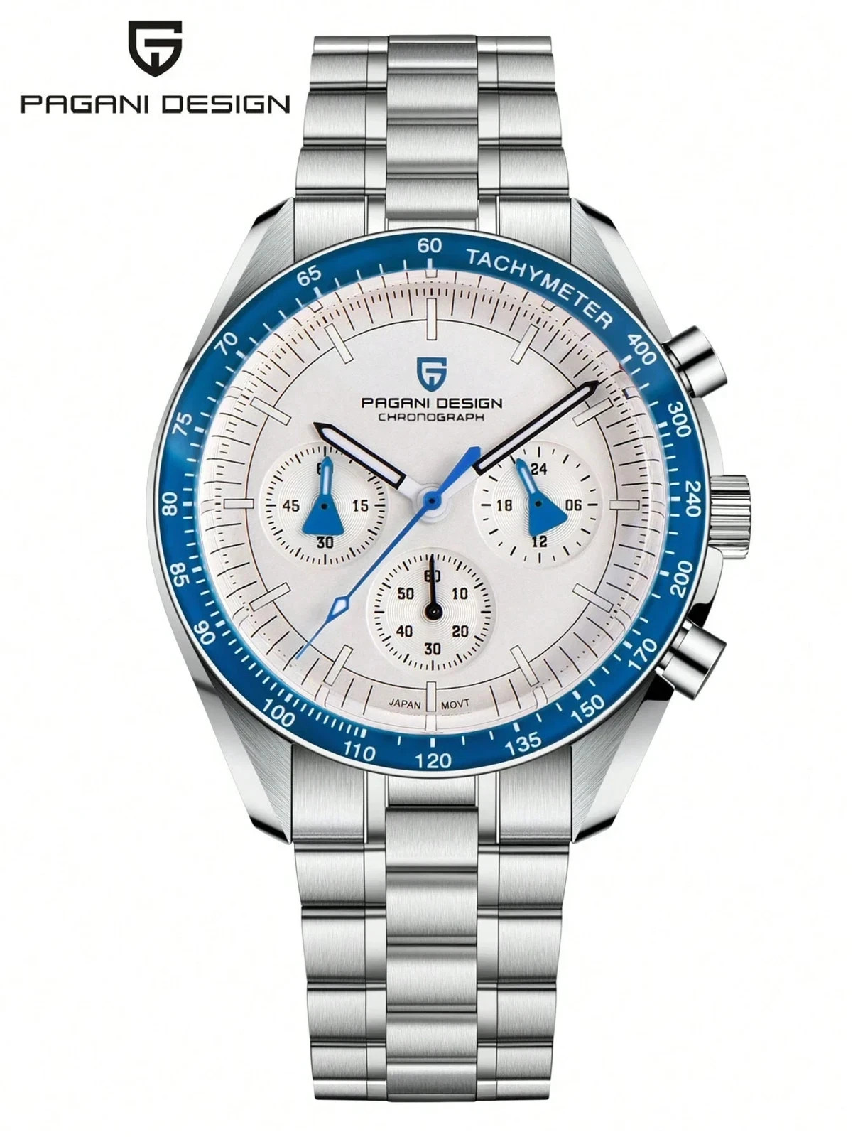 Pagani Design 1701 42mm Moon Chronograph Lumin AR Sapphire Blue Bezel Seiko VH63