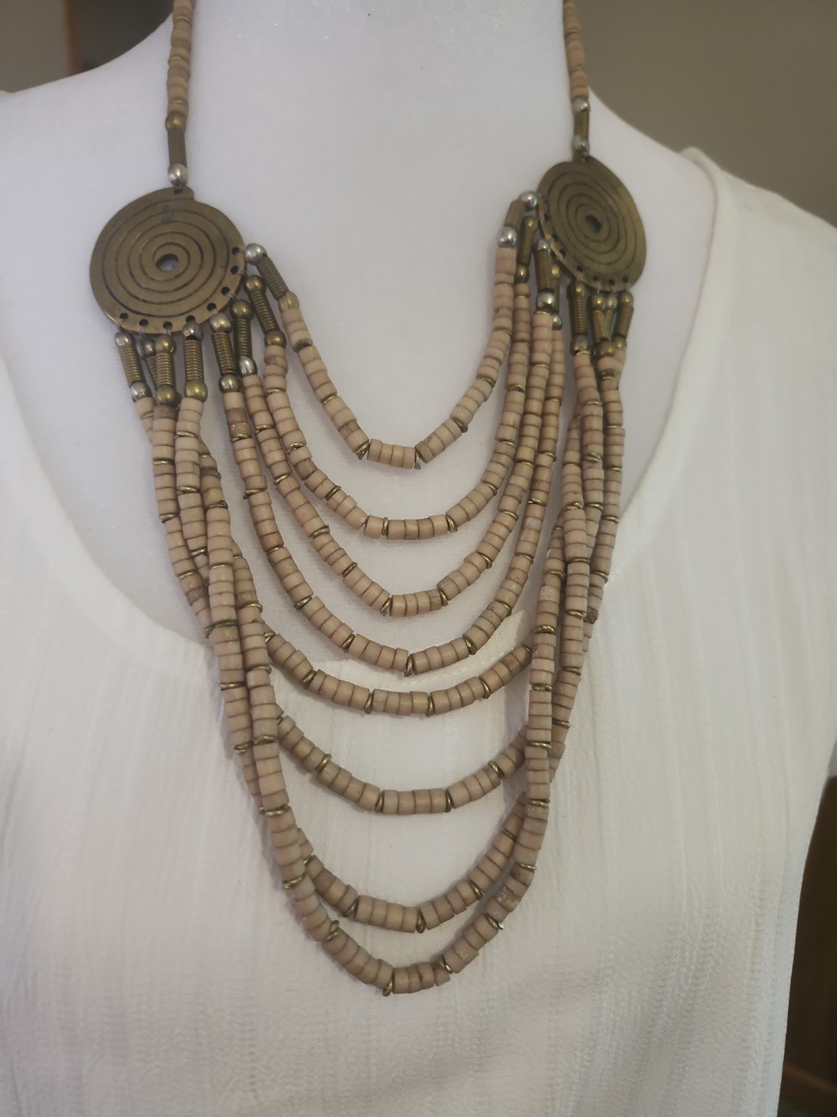 Pastel Wood Jewelry Sets Necklace Bracelet Earrings Mixed Lot of 7 Pieces