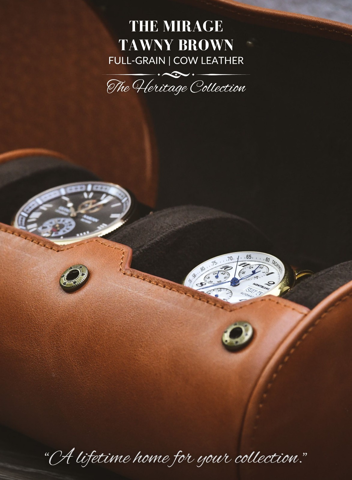 Leather Watch Travel Case for Men – Watch Rolls Full Grain Genuine Leather