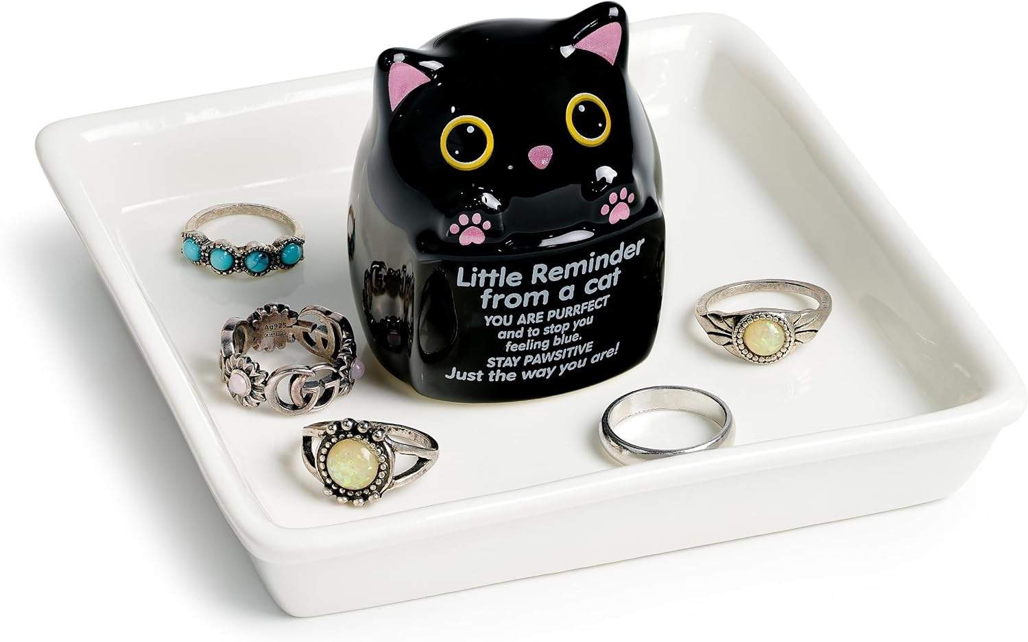 Cat Gifts for Women Ring Holder for Jewelry, Spiritual Encouragement Gifts