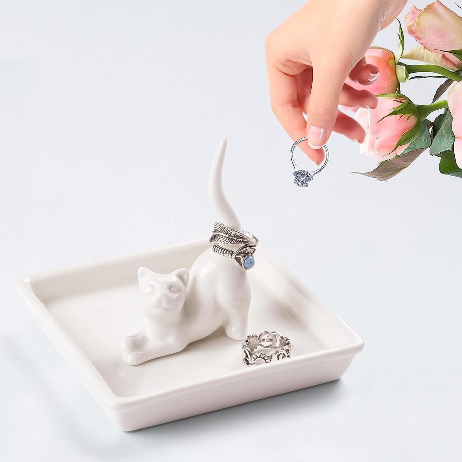Elegant Polished Cat Jewelry Tray – Ideal for Mother’s Day & Birthdays