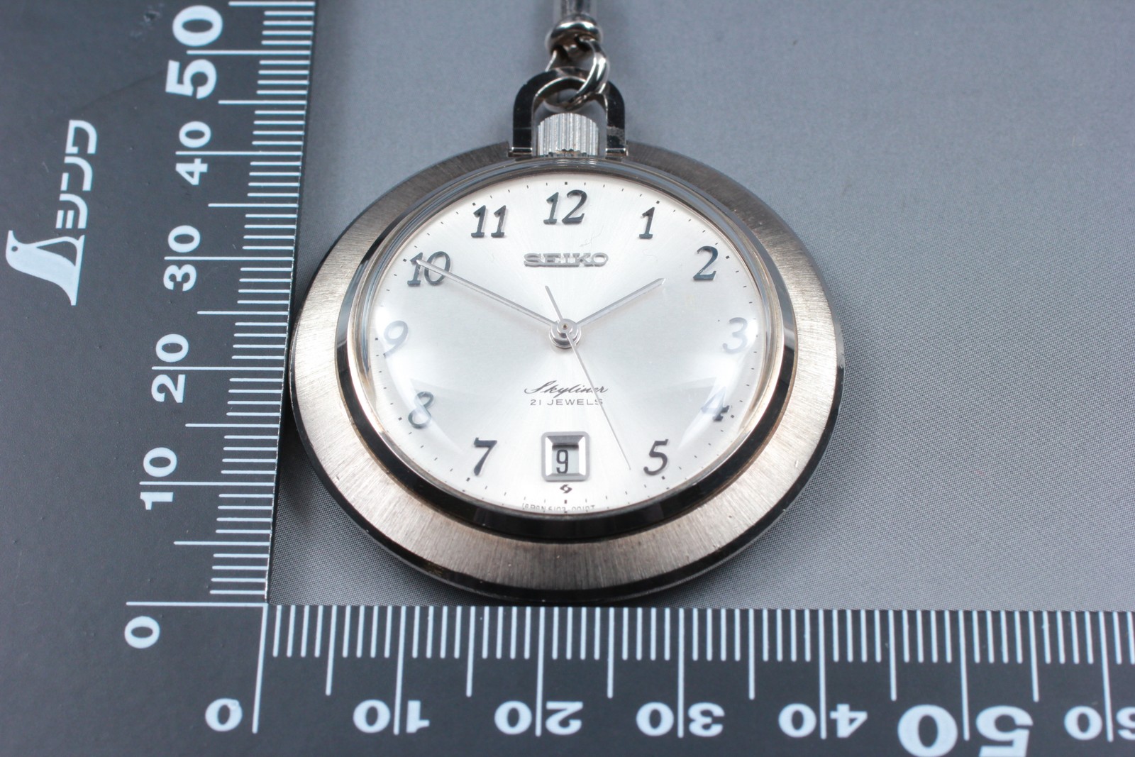 Vintage 1974 N MINT Seiko Skyliner 6102-0010 21J PDP Mens Pocket Watch JAPAN