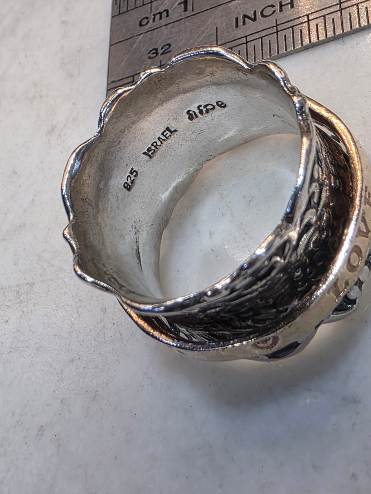 PZ Paz Creations .925 Sterling Silver and Rose Gold over Silver Spinner Ring 7.5