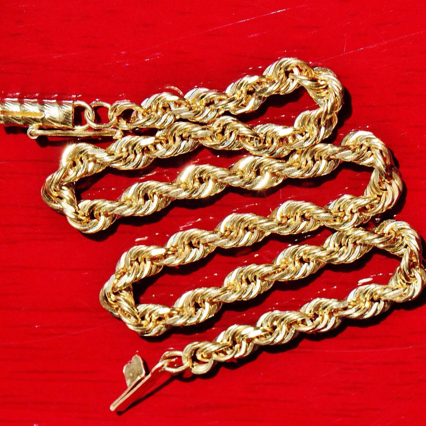 10k yellow gold bracelet 8.75″ solid diamond cut rope chain 7.8g Michael Anthony