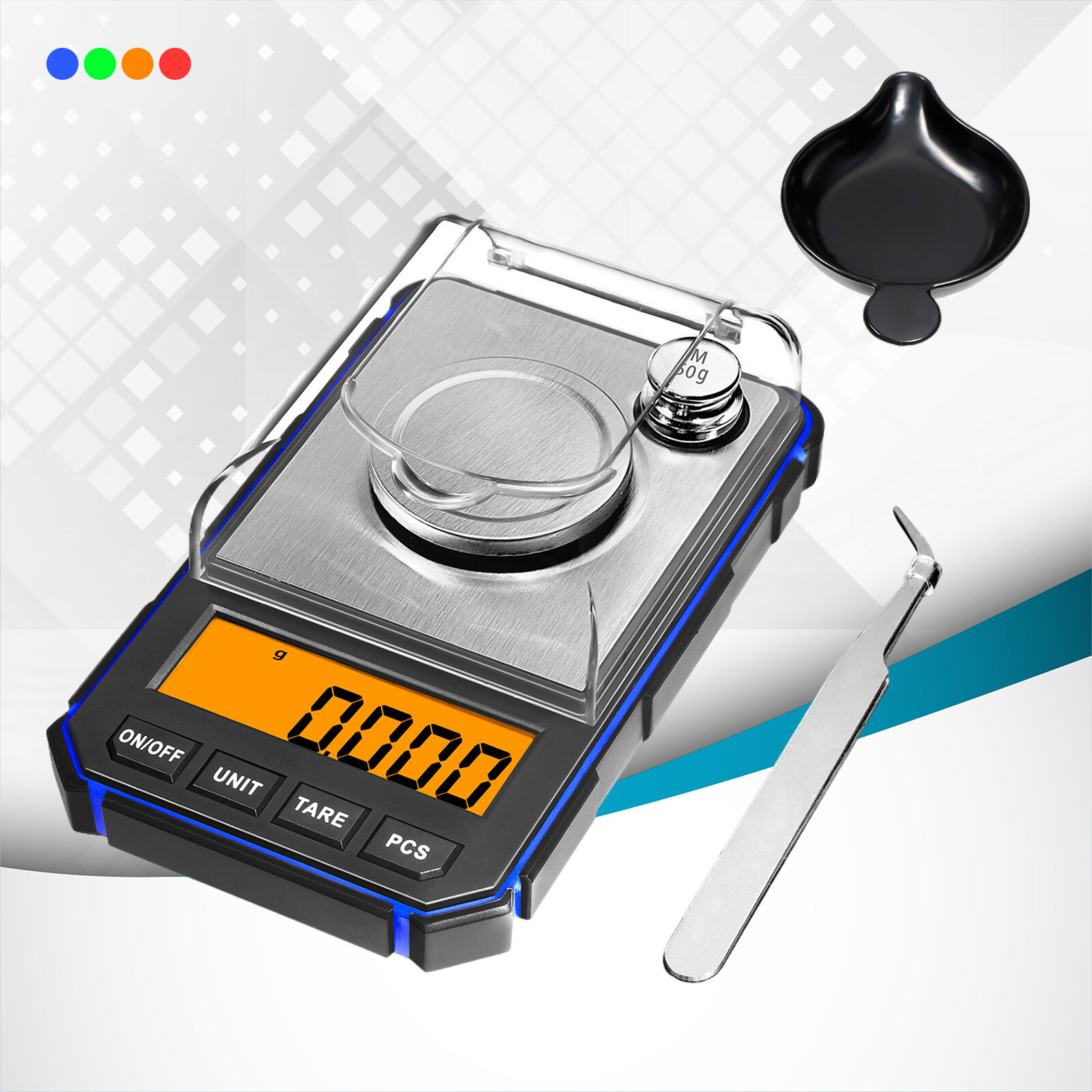 0.001g Mini Electronic Scale Scale Precision Milligram 50g Calibration Weights