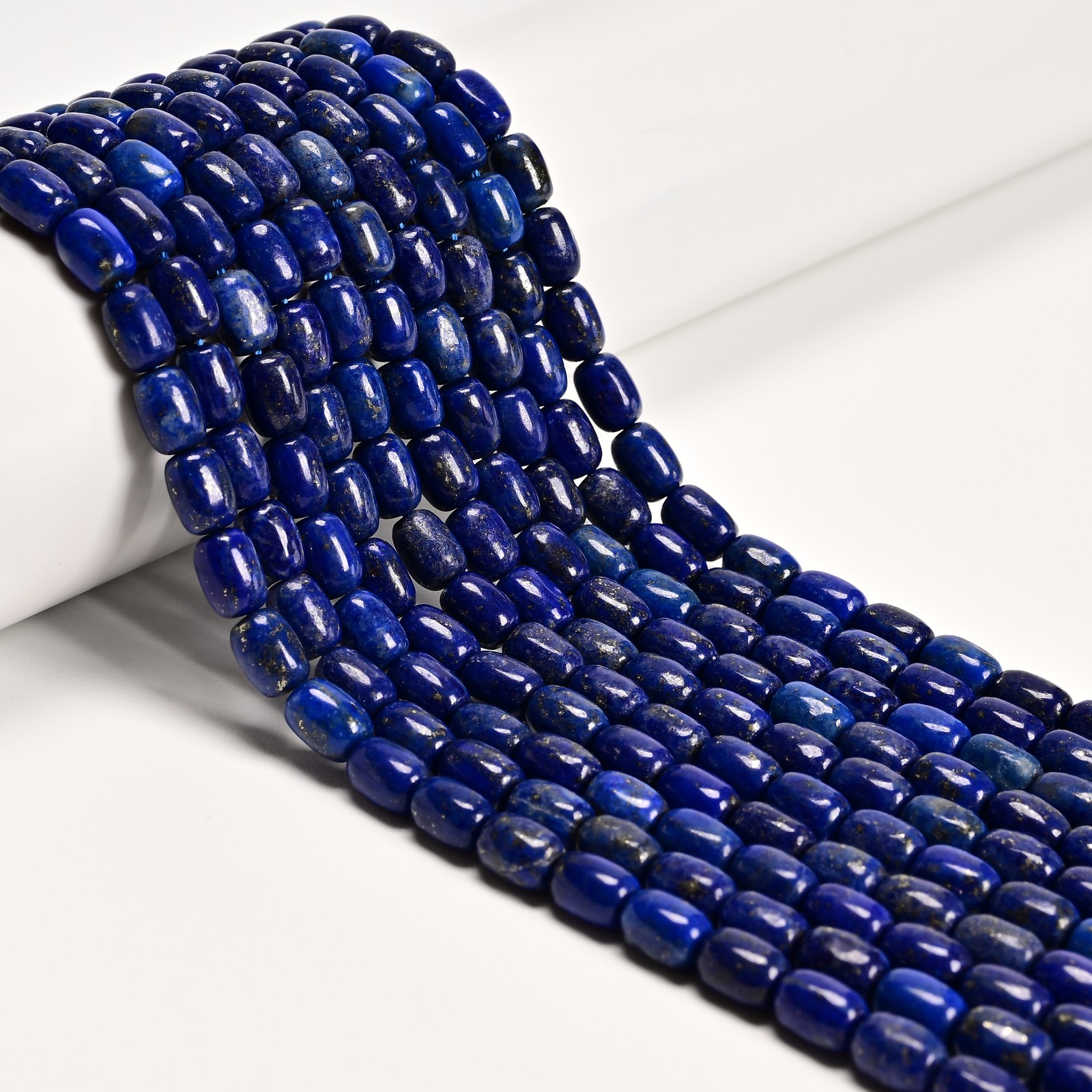 Natural Lapis Lazuli Barrel Drum Shape Beads Size 6x8mm 15.5″ Strand
