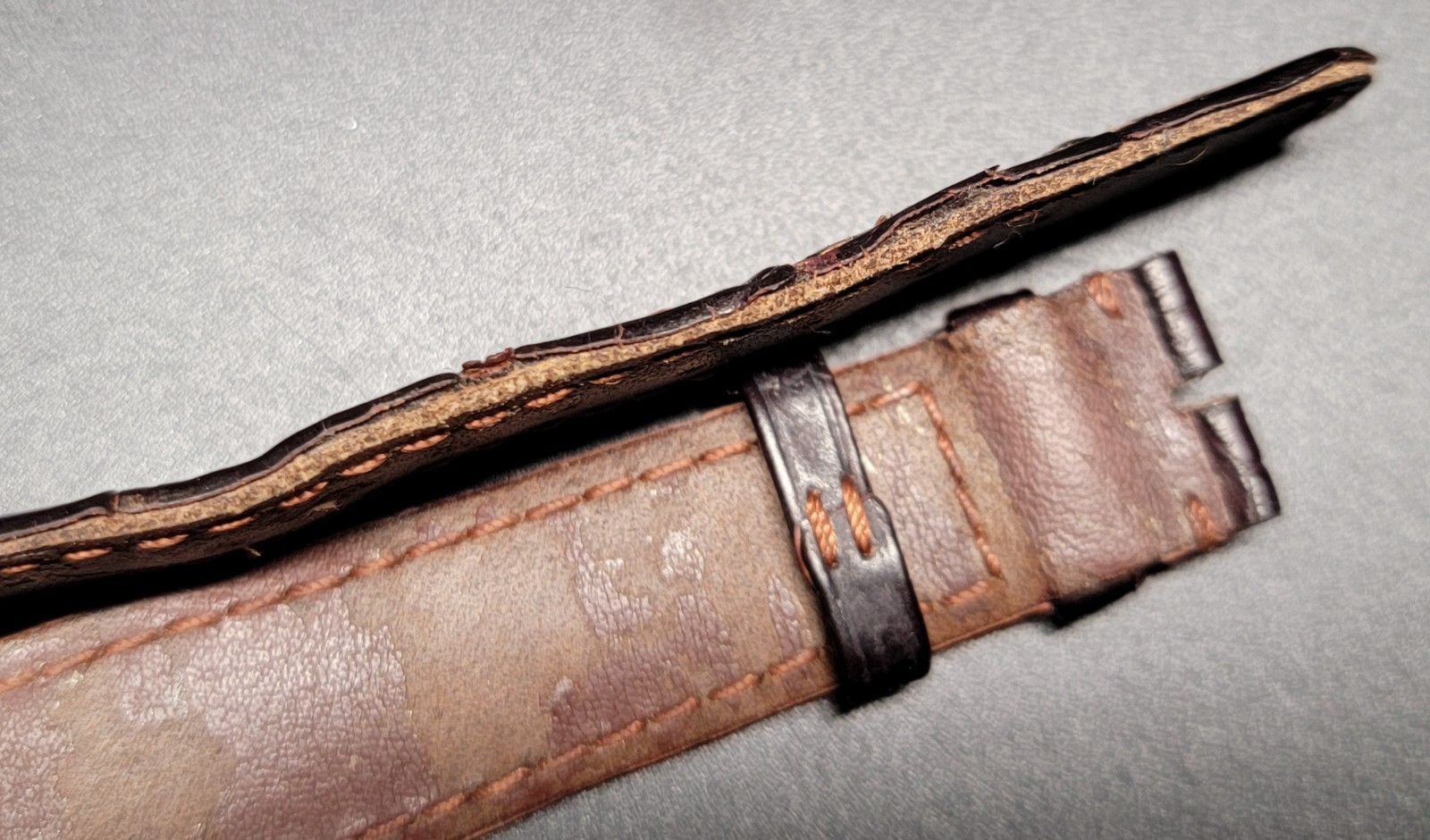 Authentic A. Lange & Sohne Brown Leather Watch Strap 19/16mm, 74+111mm OEM
