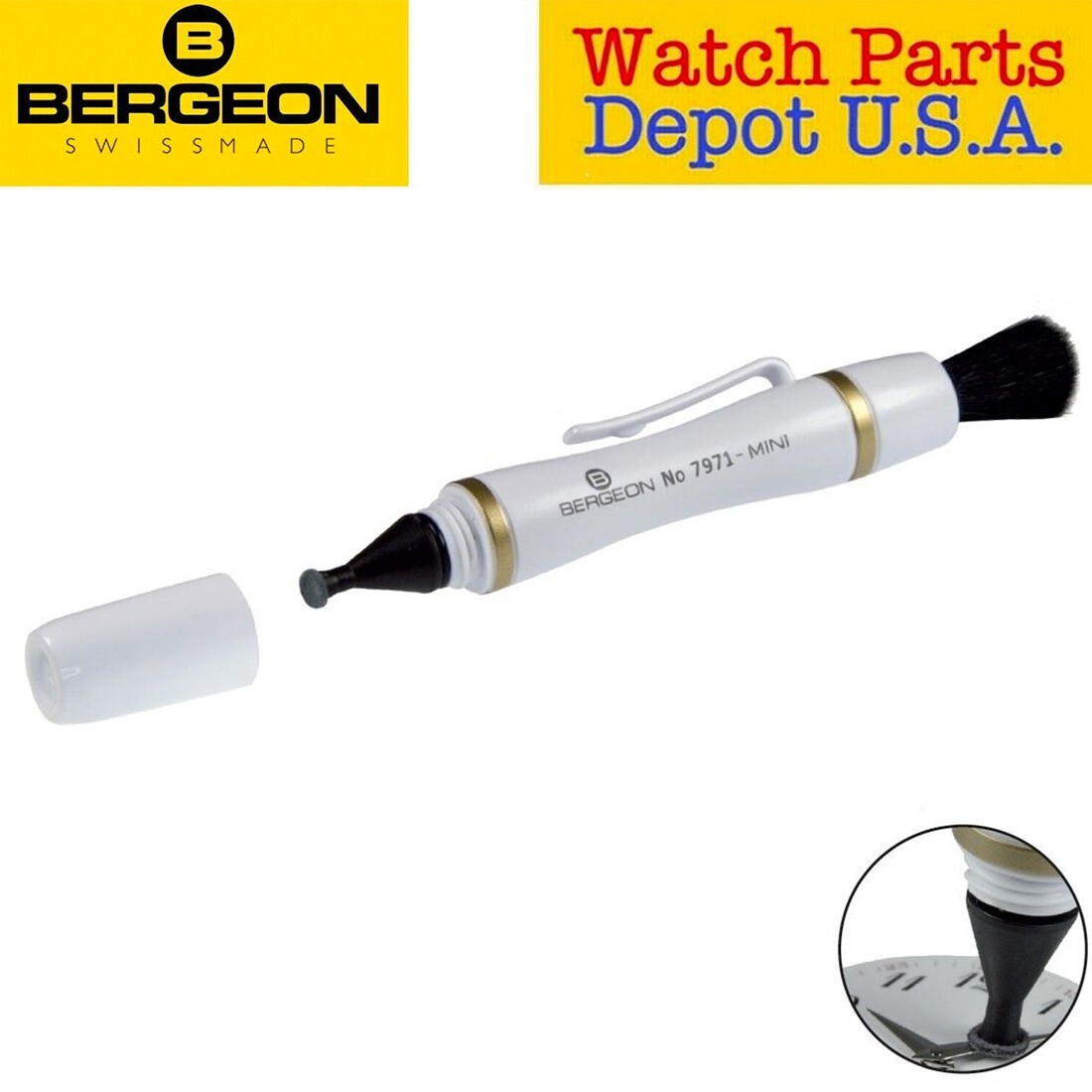 Bergeon 7971-MINI Glass Pen Ideal for Cleaning Watch Glasses – SWISS MADE!