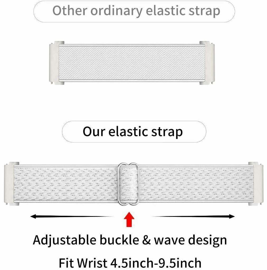 Nylon Strap Fabric Elastic Band Stretchable Watchband For Fitbit Versa 4/3 Sence