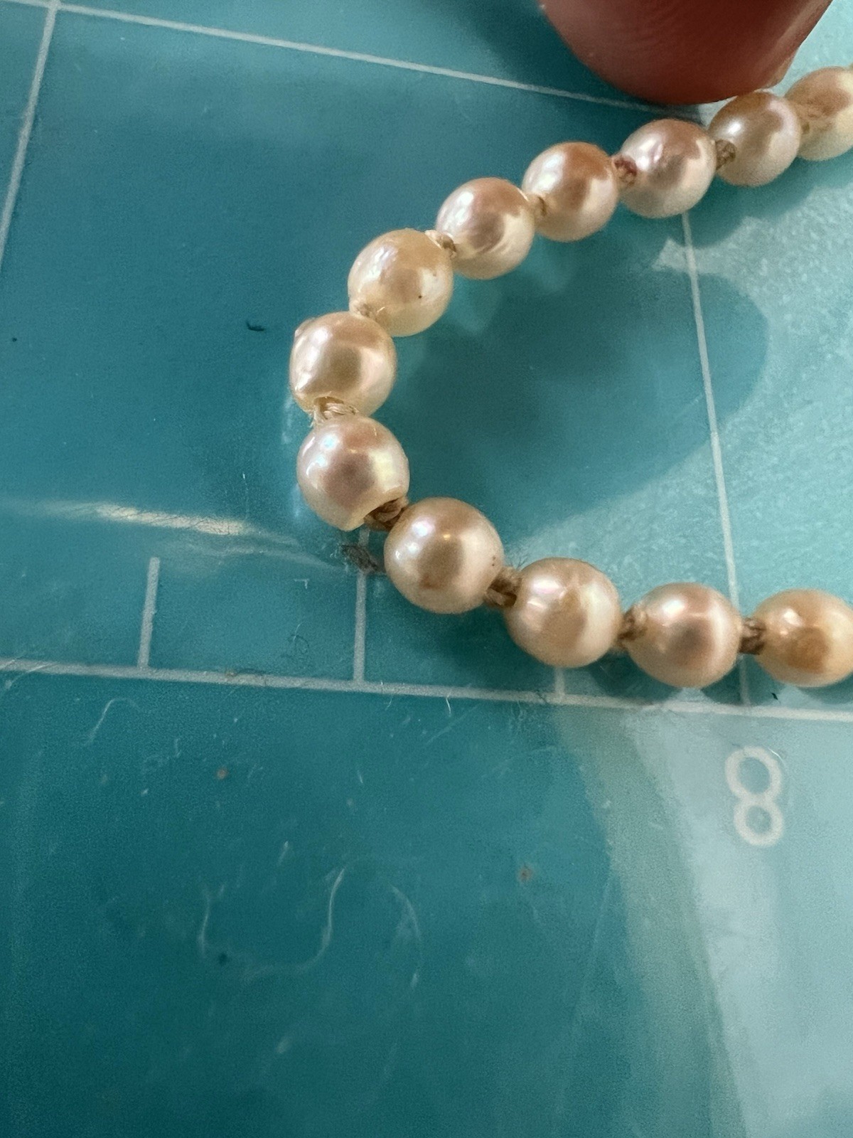VTG 2.6~7.6mm Graduated Genuine Cultured Pearl Necklace 10k Gold Clasp 17”11.3g