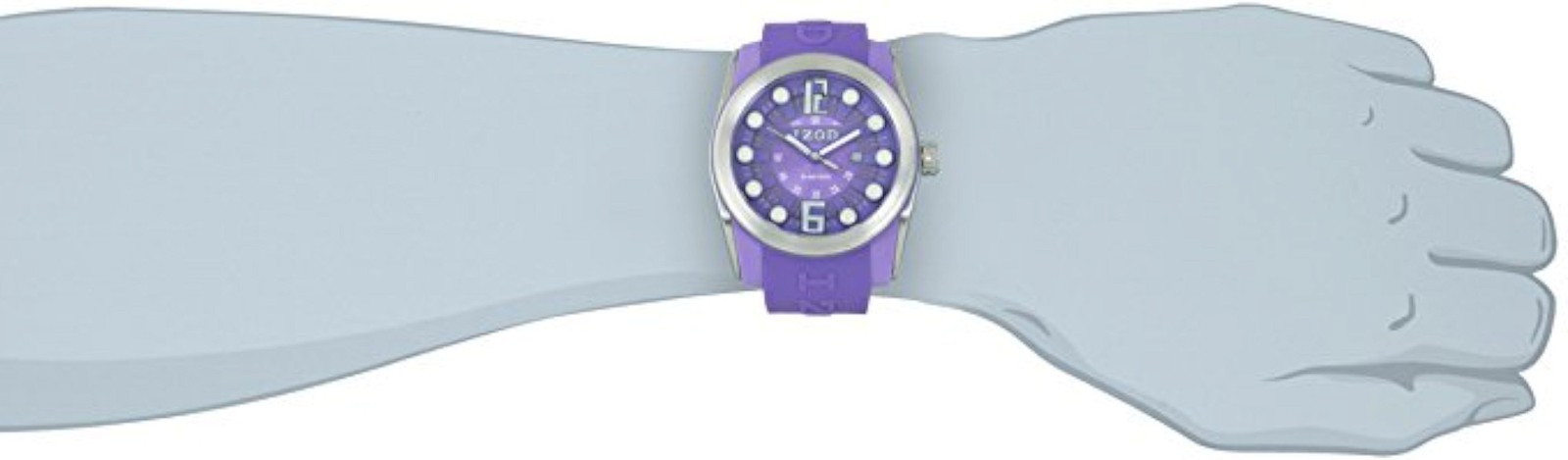 NEW IZOD IZS1/8 Men’s Purple Analog Quartz Luminous Silicone SS Sports Watch 50m