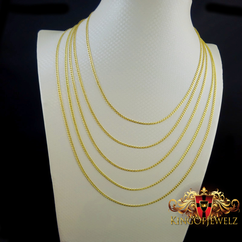 MEN LADIES 10K YELLOW GOLD MIAMI CUBAN CURB LINK CHAIN NECKLACE 2.5 MM 16~24 INC