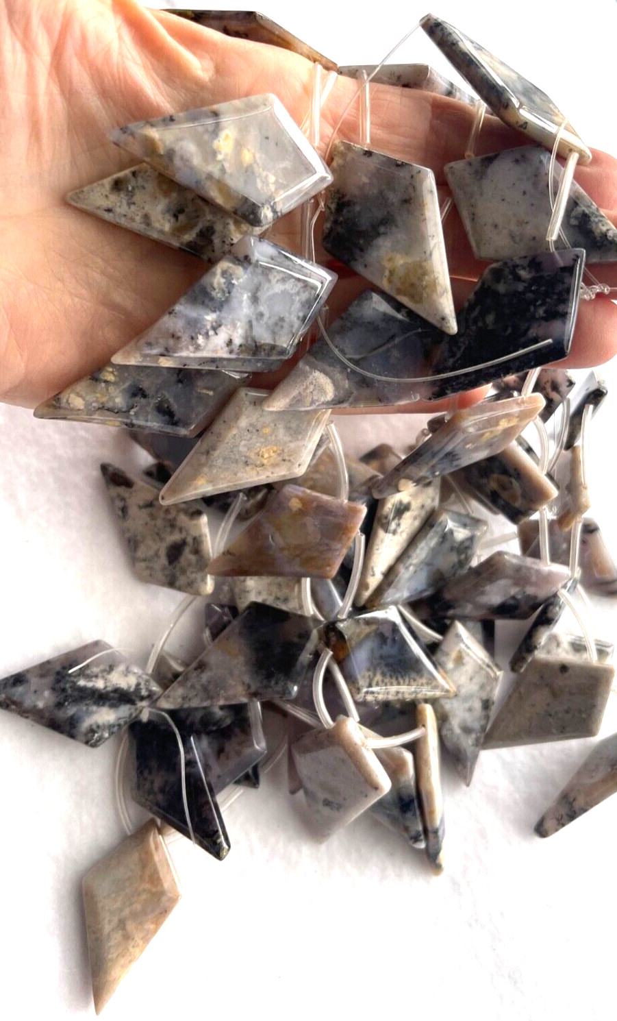 LARGE RARE SIZE STRAND FACETED NATURAL SAGE AMETHYST 48X28 MM BELOW WHOLESALE!!!