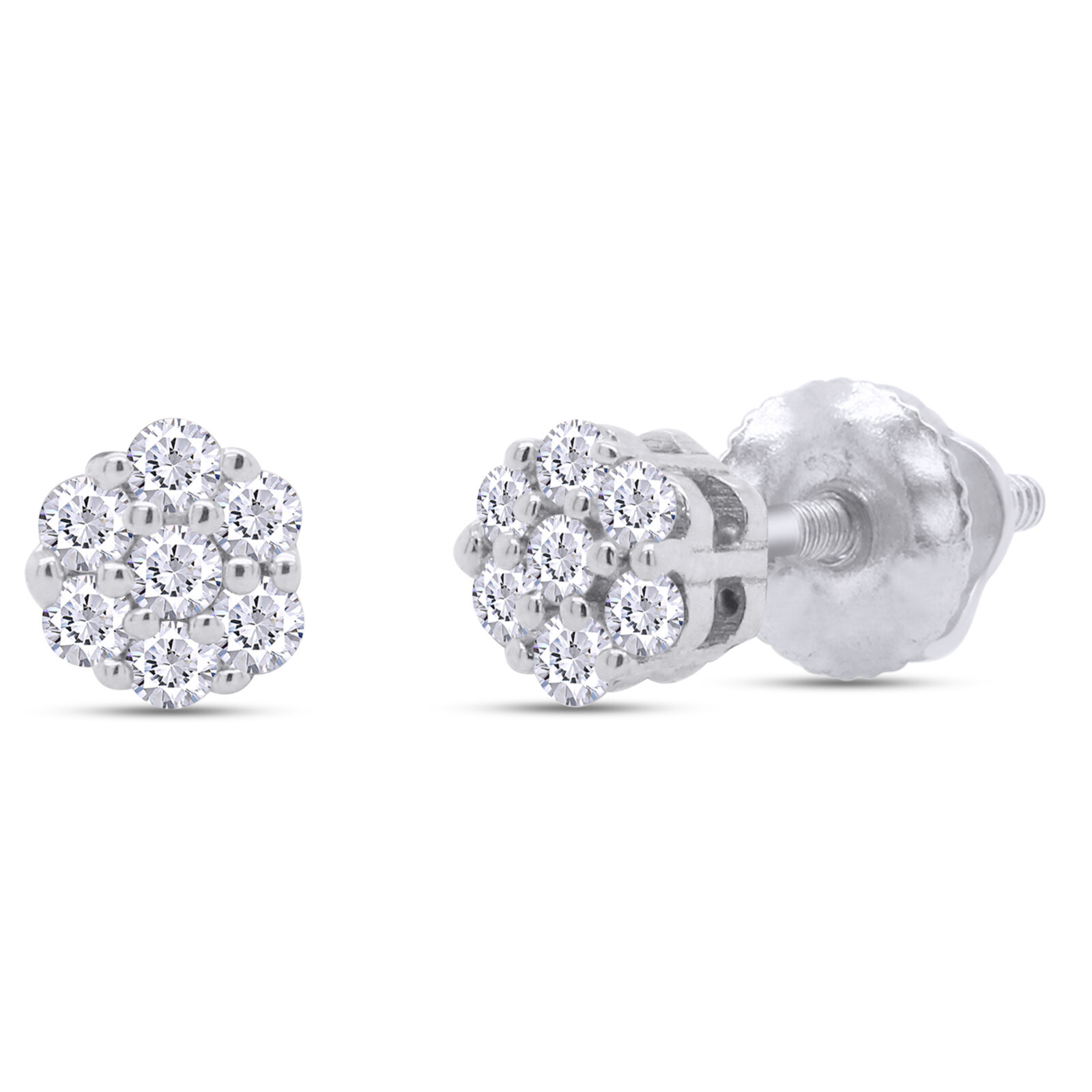 Moissanite VVS Flower Cluster Earrings 925 Silver Stud Earrings 0.50 – 2 CTW