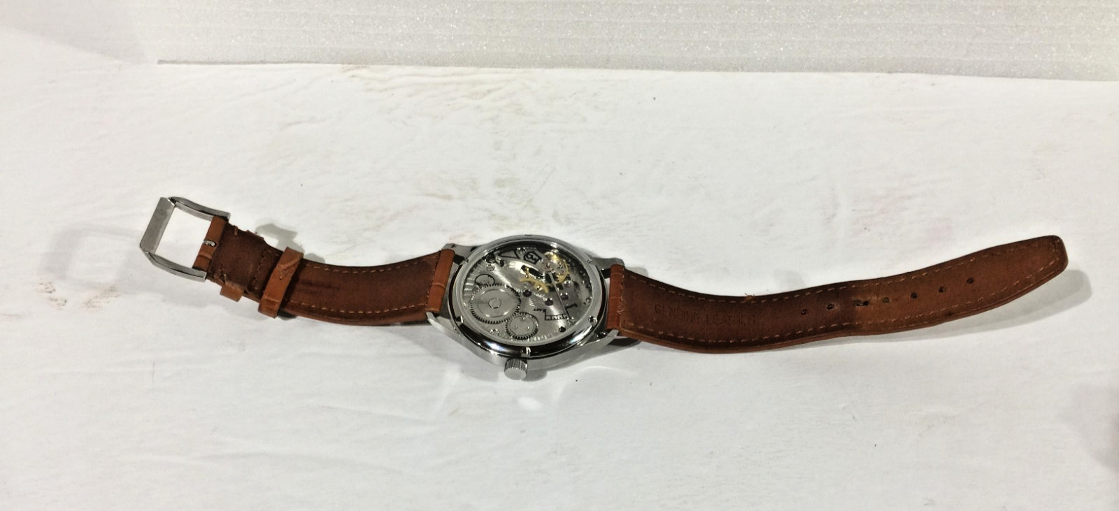 44mm Parnis Small Second at 6 Hand Winding Movement Men Boy Watch Stainless Case