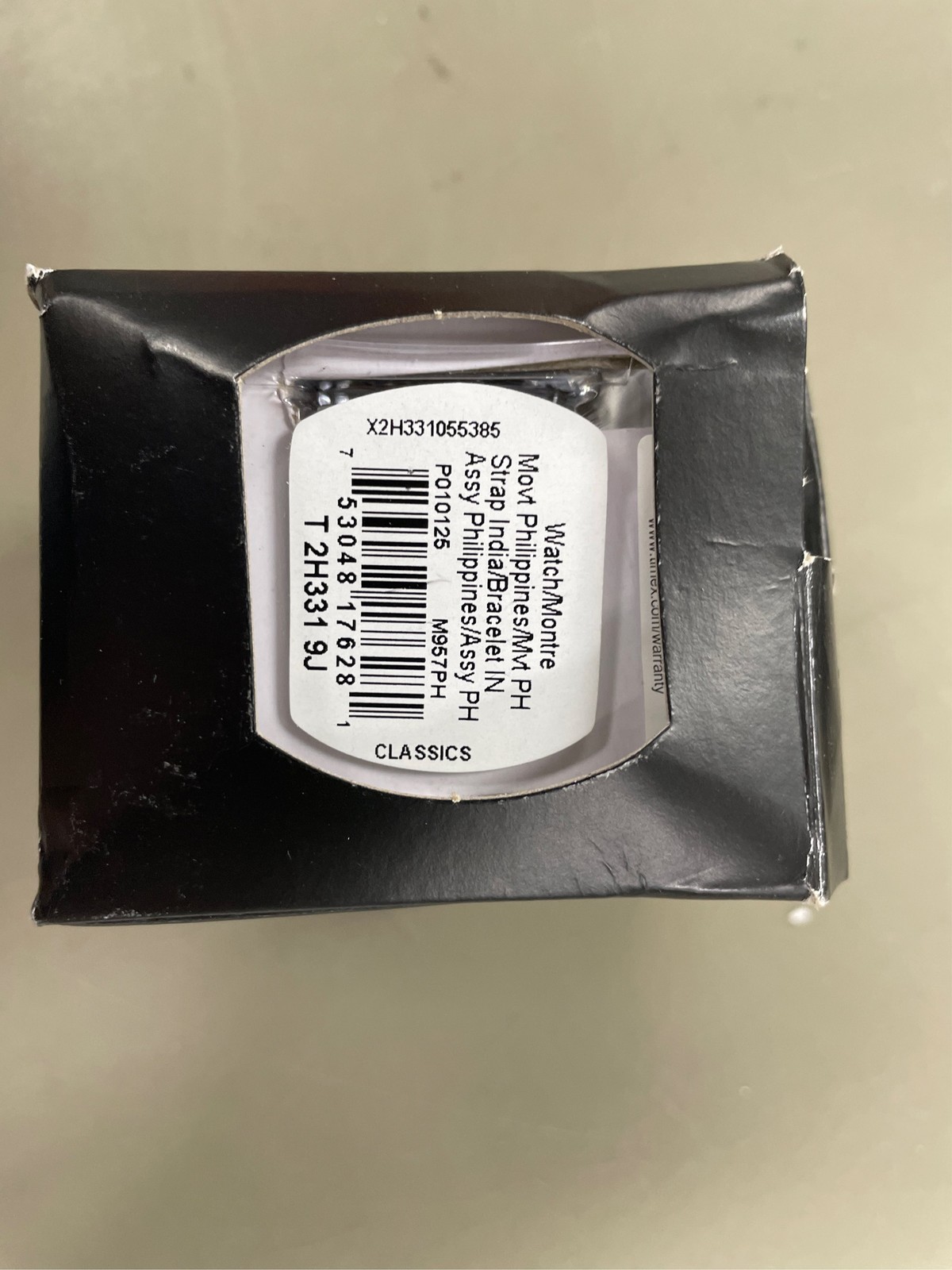 Women’s Timex Easy Reader Watch with Leather Strap – Silver/Black T2H331JT
