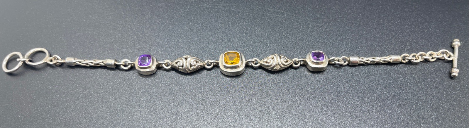 Citrine And Amethyst Bracelet 925