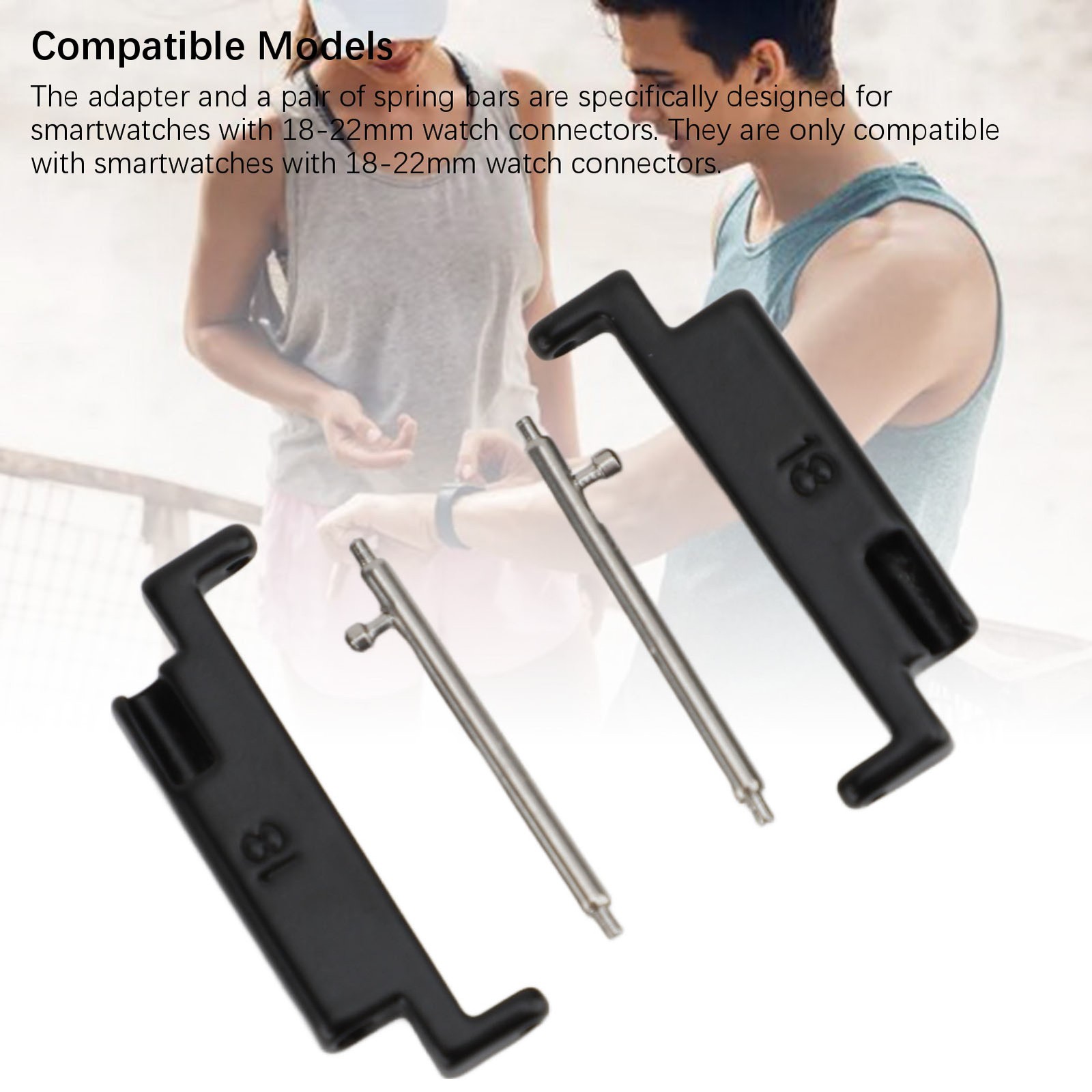 1 Pair Metal Watch Band Adapter Watch Strap Connection Adapter Stainless Steel