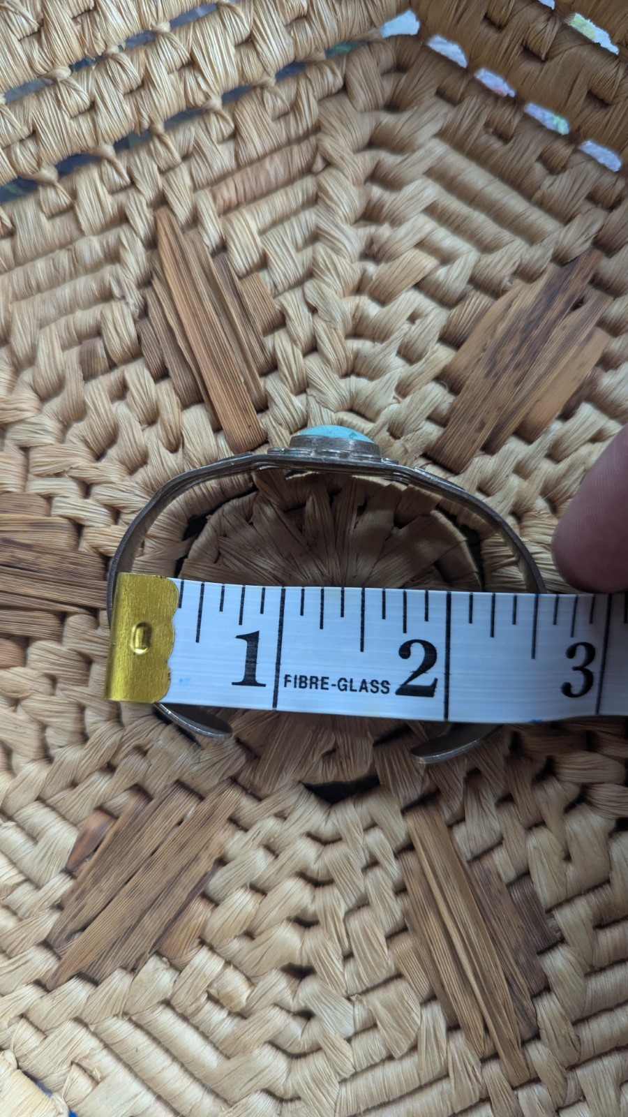 Vtg Fred Harvey Era Sterling Silver Native Turquoise Cuff 7″
