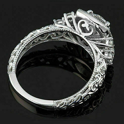 1.35Ct White Round Cut CZ Engagement Wedding Ring In Solid 925 Sterling Silver