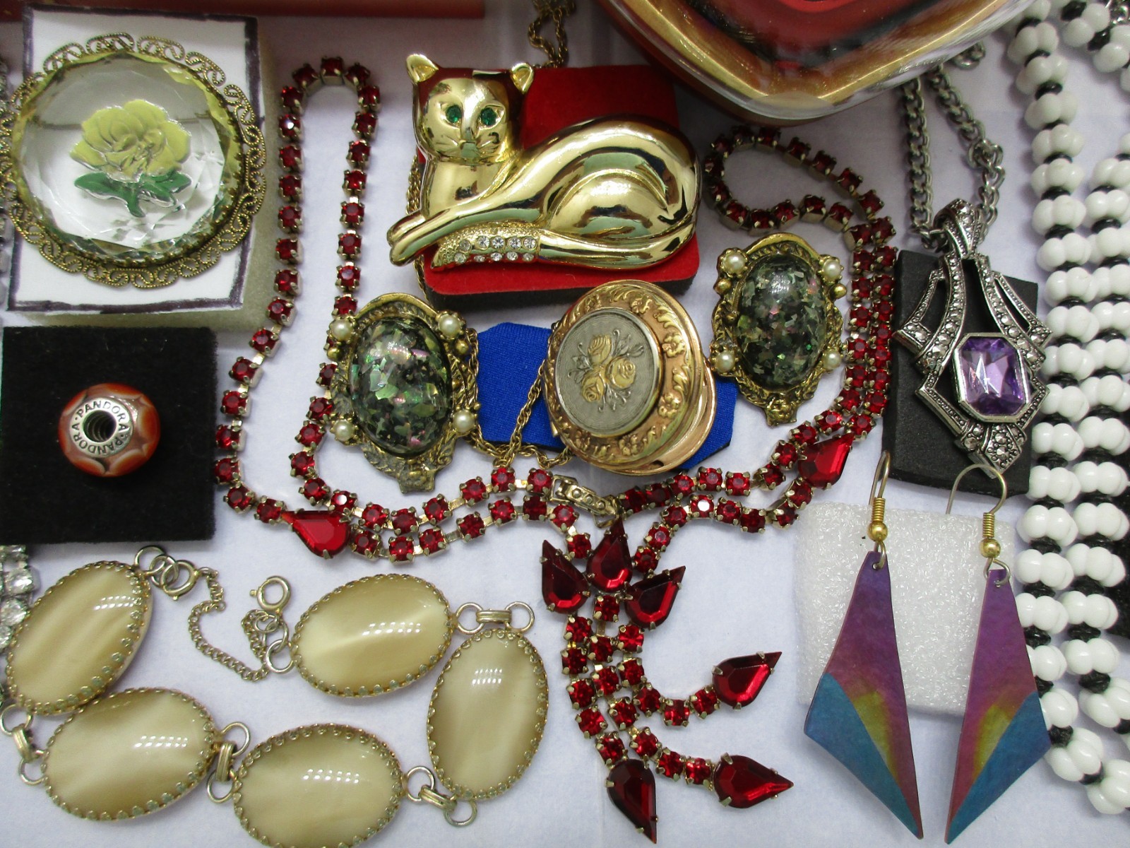 Vtg-Now Jewelry Lot Locket Cameo Heart Box AUSTRIA MONET PANDORA 925 +s/signed
