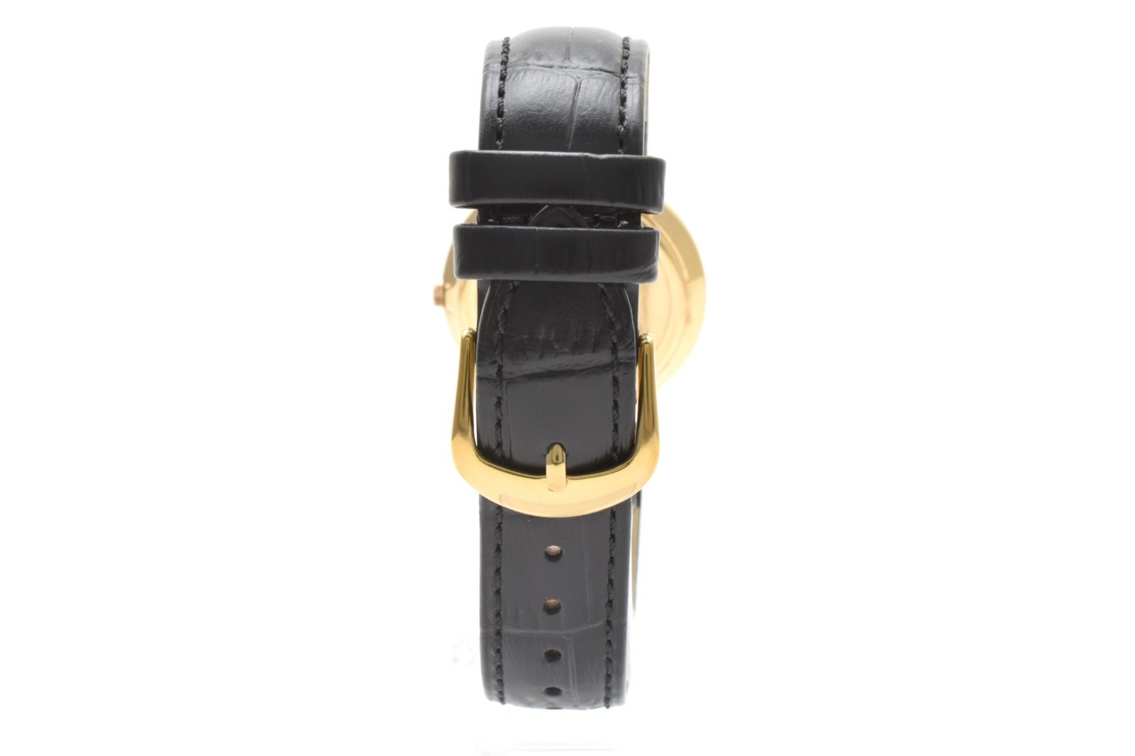 GUCCI 3000M Quartz Men’s Watch Black Dial Gold Roman Bezel Swiss Made