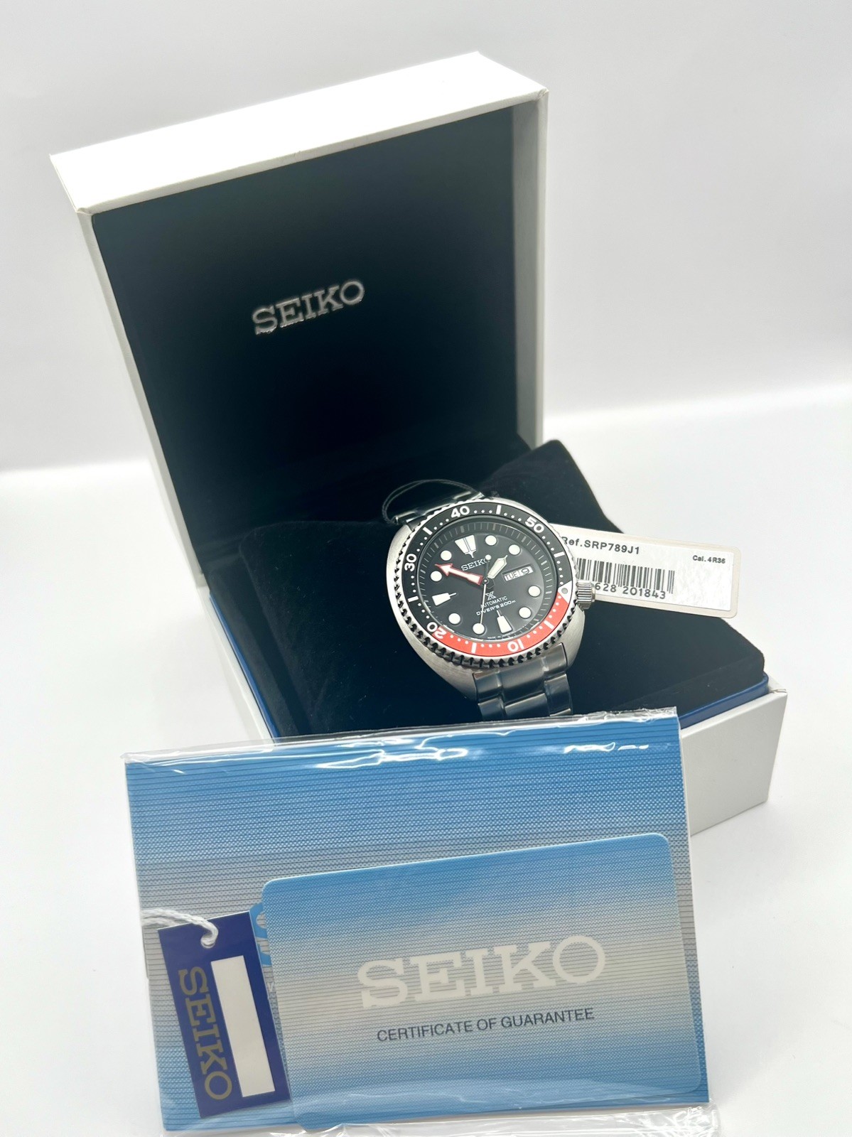 Seiko Prospex Turtle SRP789J1 “Coke” Black Automatic Diver 200m 4R36 Box Papers
