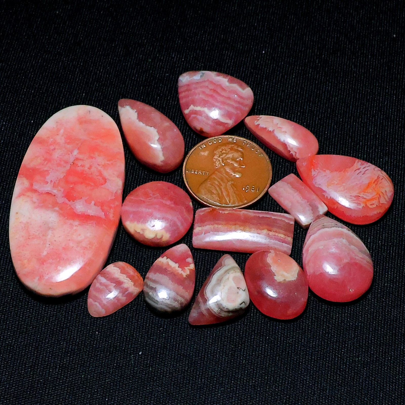 Bulk Lot Natural Red Pink Rhodochrosite Cabochon Untreated Gemstone