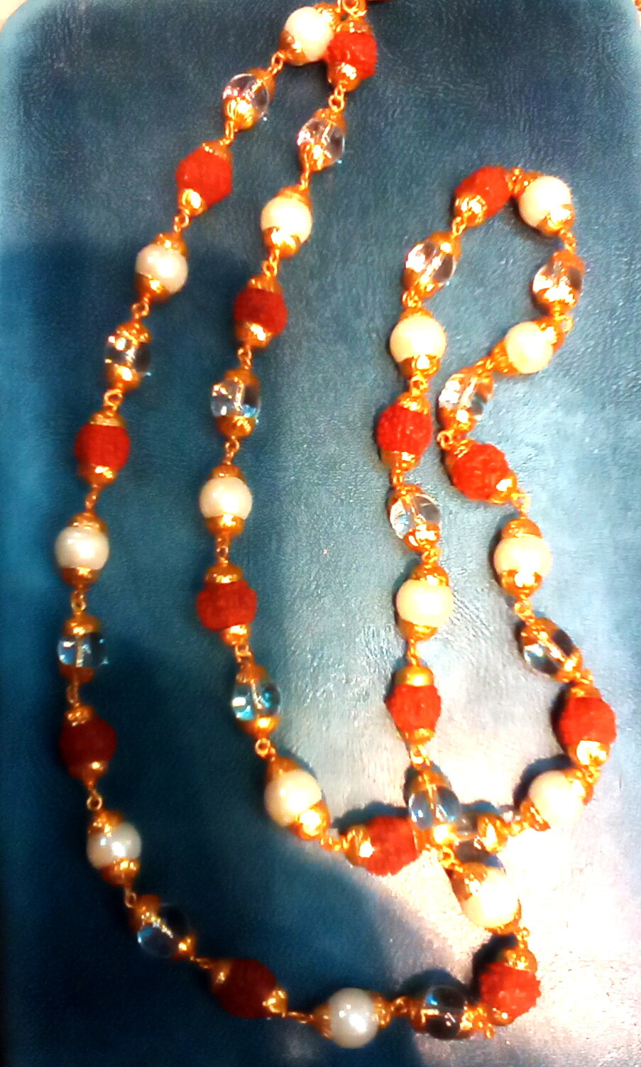 Natural Rudraksh Sphatik Moti Mala Jewellery Necklace Chain Gemstone Mala Prayer